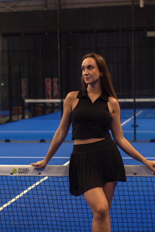 Black Soft Material Padel Skirt Set - dkapranga